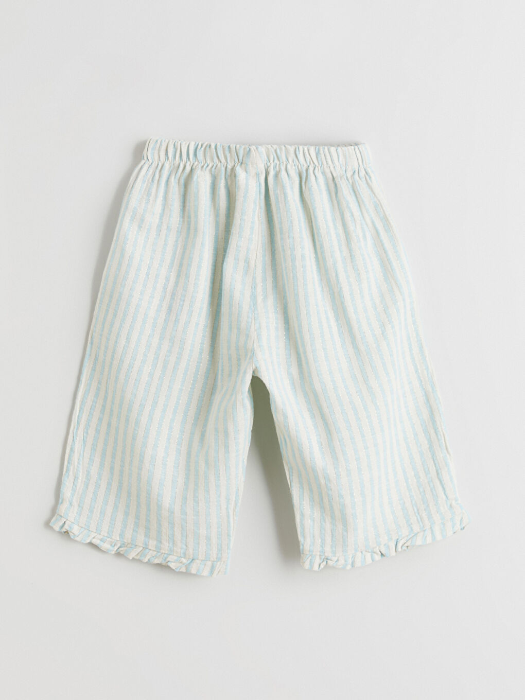 Mavi Fırfırlı Kız Bebek Müslin Bluz ve Pantolon-6