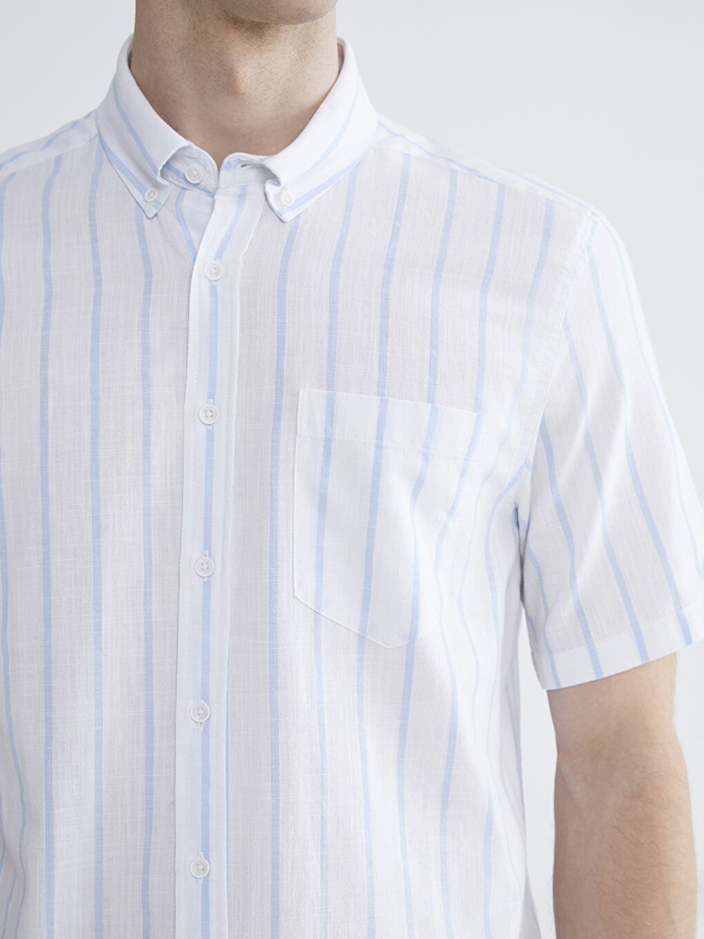 Mavi Regular Fit Çizgili Erkek Gömlek-2