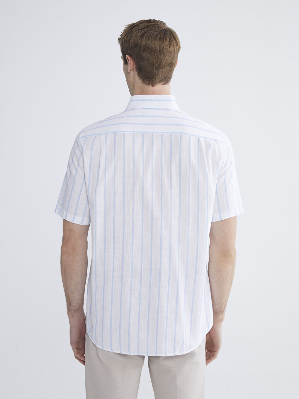 Mavi Regular Fit Çizgili Erkek Gömlek-3