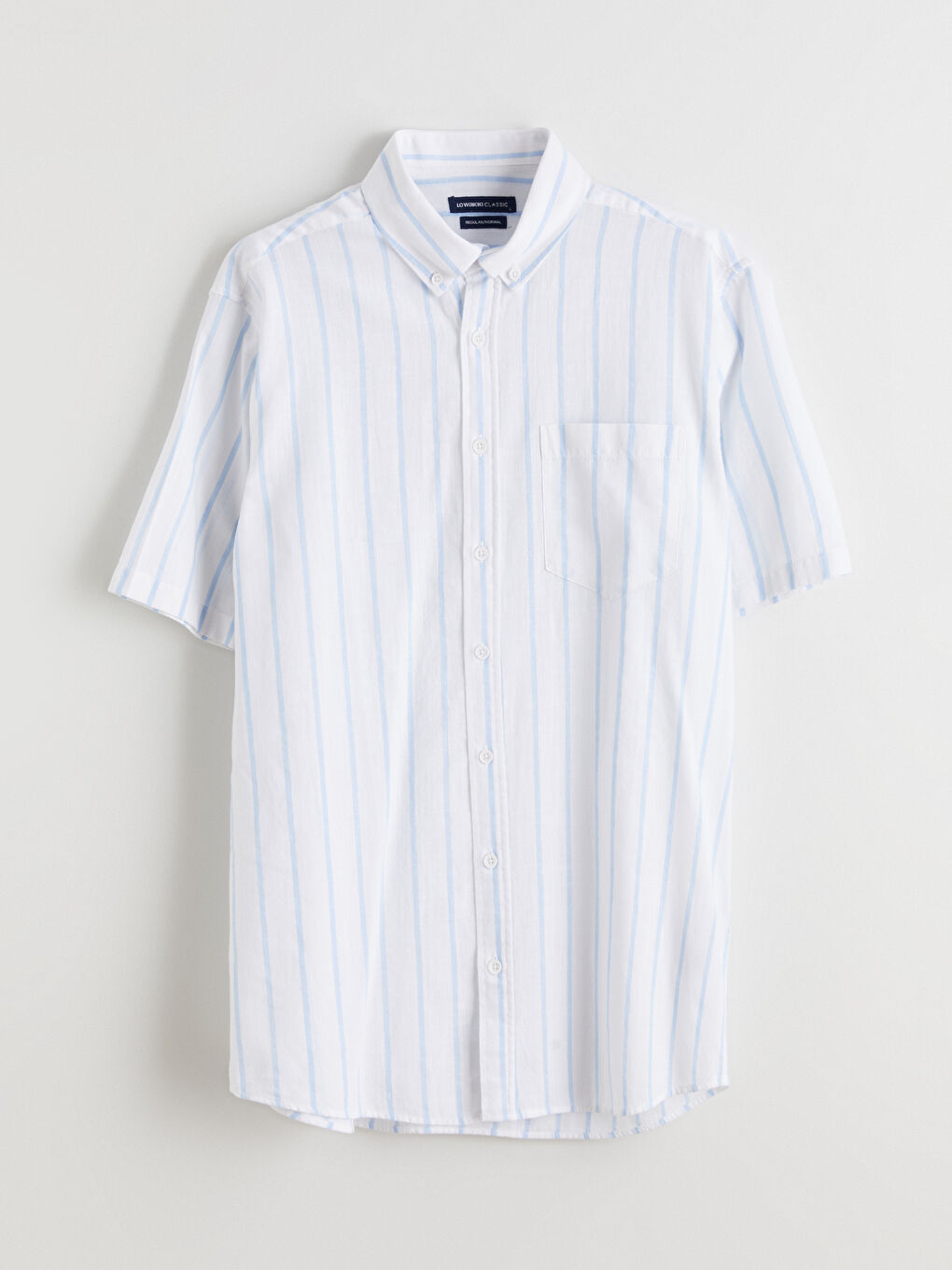 Mavi Regular Fit Çizgili Erkek Gömlek-4