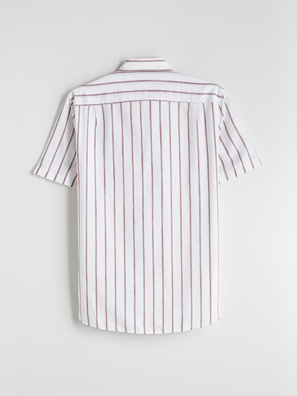 Kahverengi Regular Fit Çizgili Erkek Gömlek-5