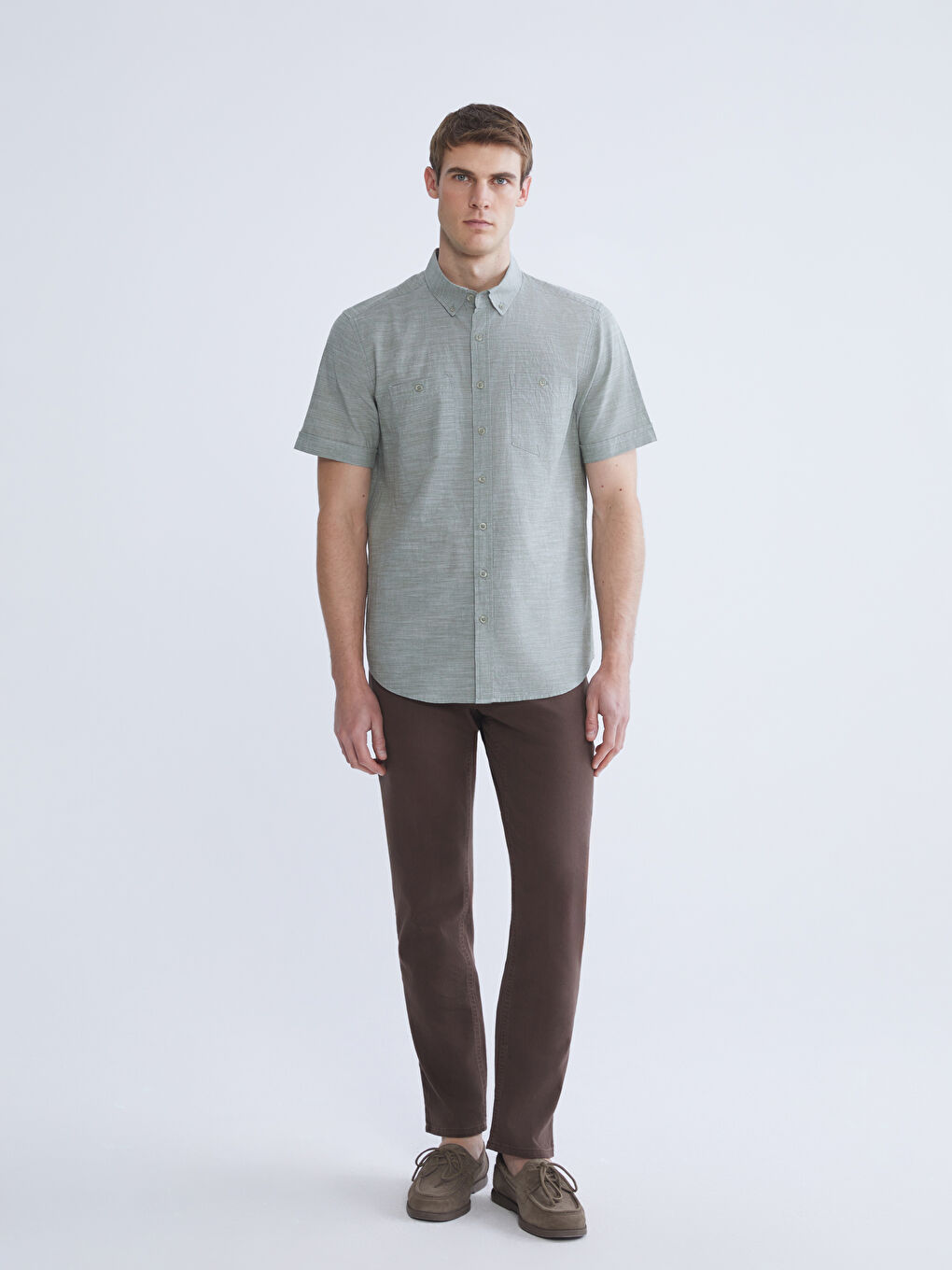 Regular Fit Short Sleeve Men's Shirt-1