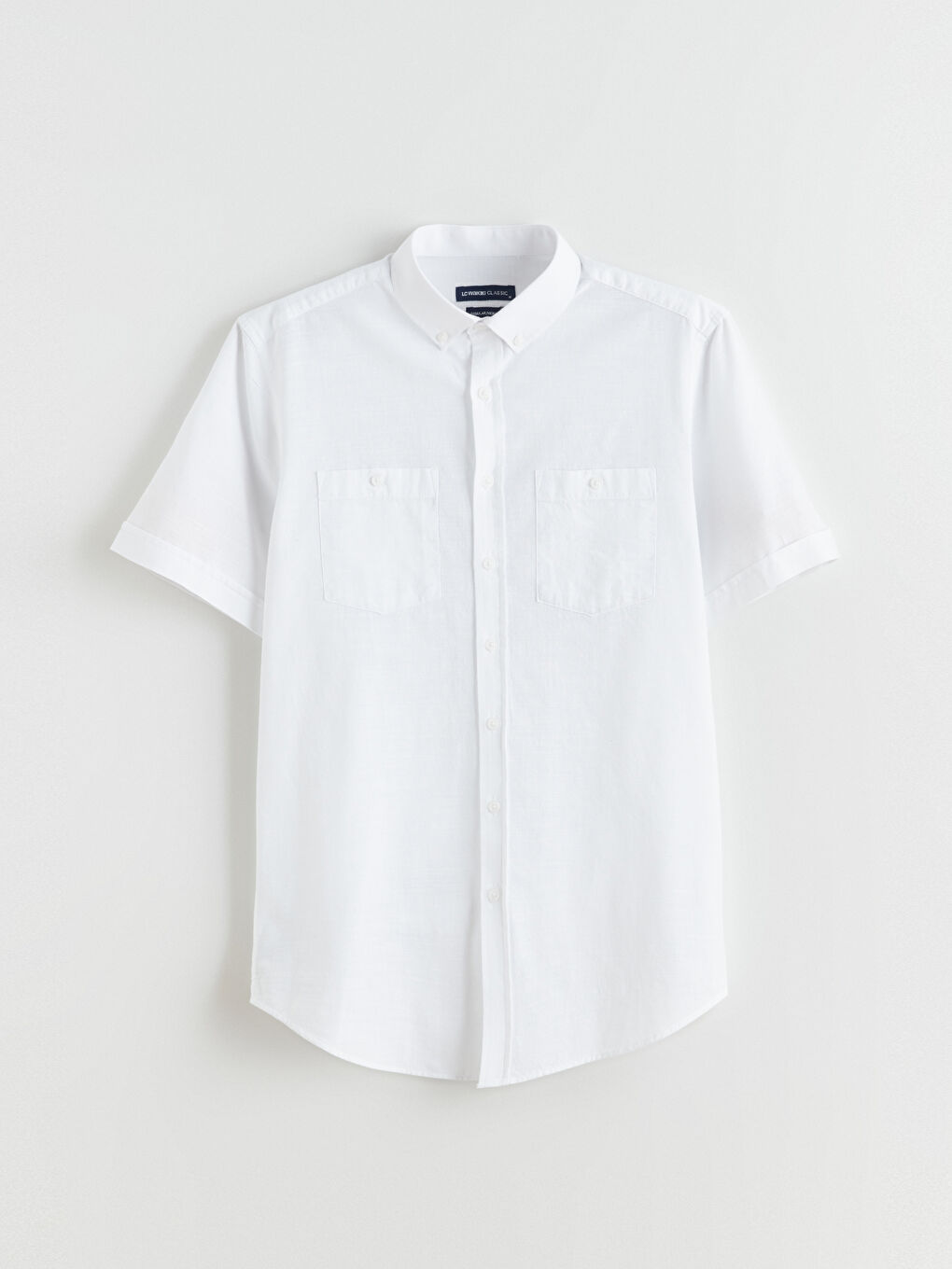 Beyaz Regular Fit Kısa Kollu Erkek Gömlek-4