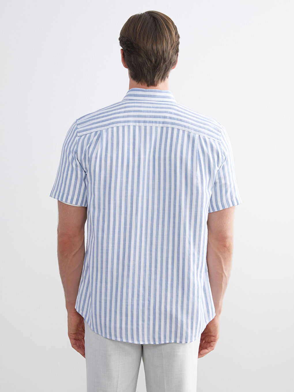 Mavi Regular Fit Kısa Kollu Çizgili Erkek Gömlek-3