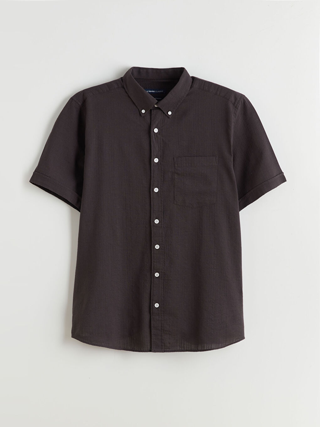 Kahverengi Regular Fit Kısa Kollu Erkek Gömlek-4