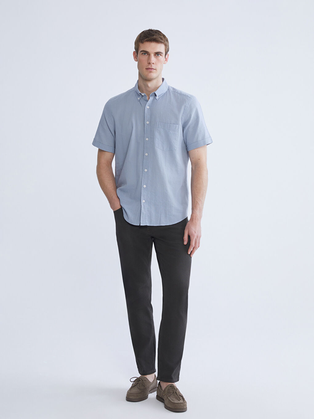 Mavi Regular Fit Kısa Kollu Erkek Gömlek-1
