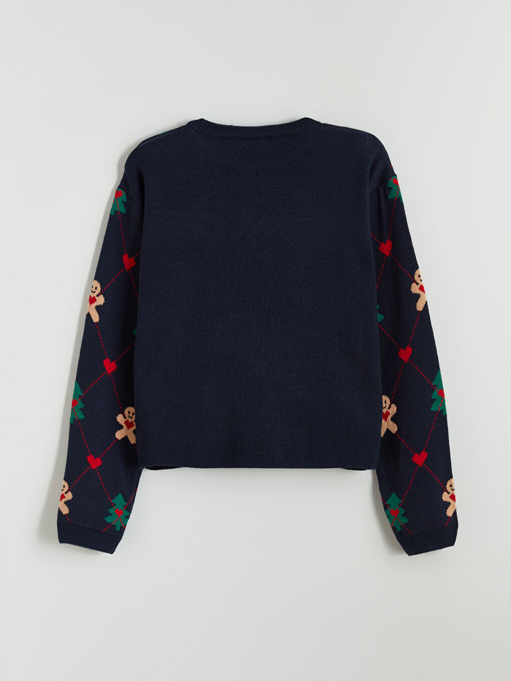 Пуловер с кръгло деколте на коледна тематика за момичета-2