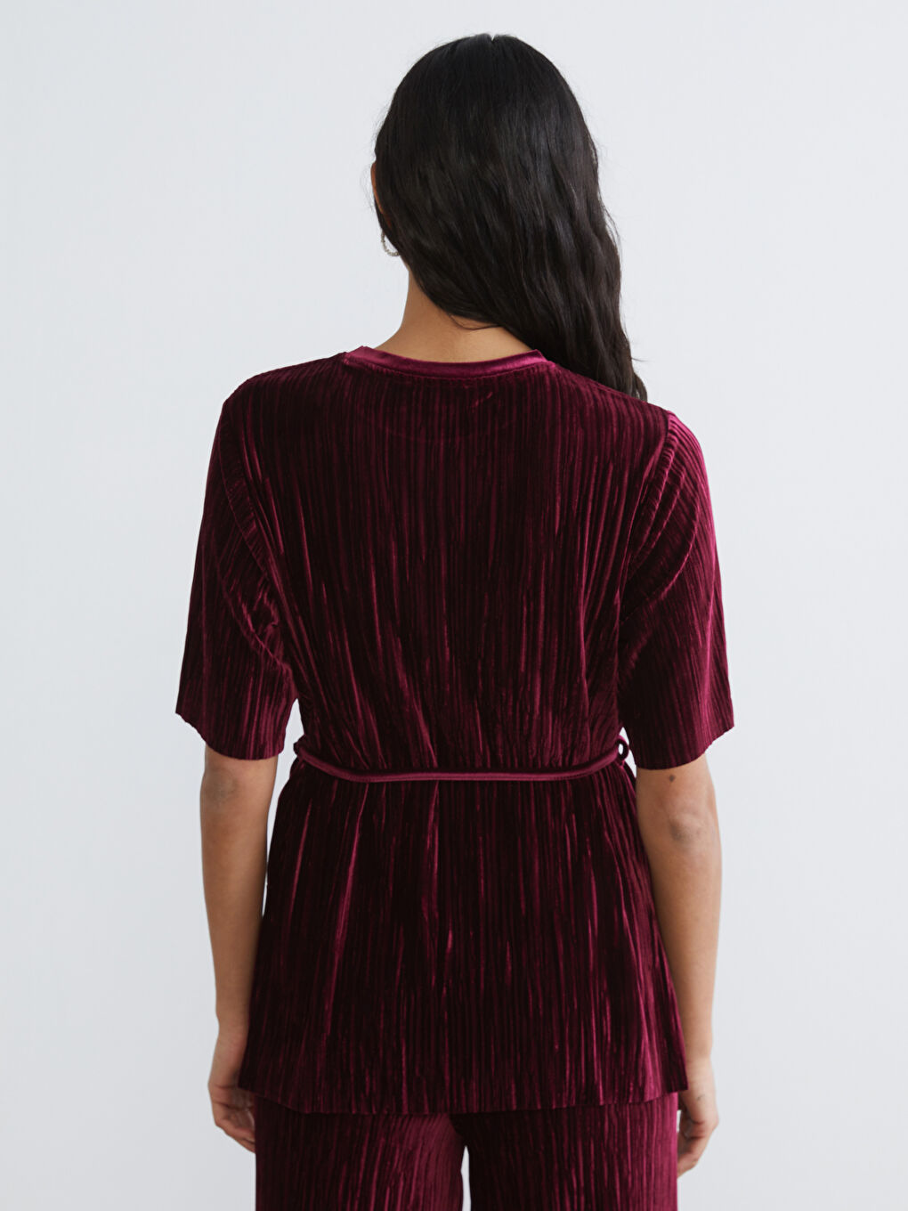 Crew Neck Belted Women's Tunic-3