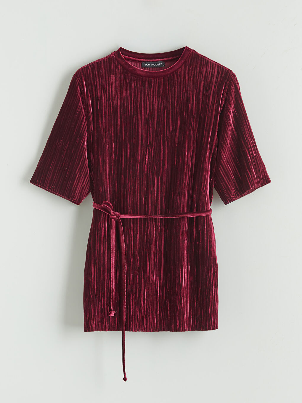 Crew Neck Belted Women's Tunic-4