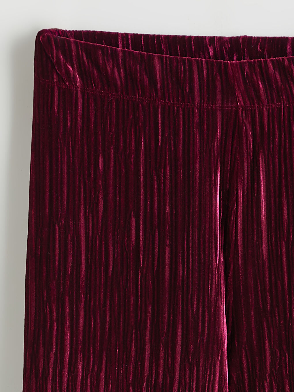 Mürdüm Beli Lastikli Dokulu Kadın Pantolon-5