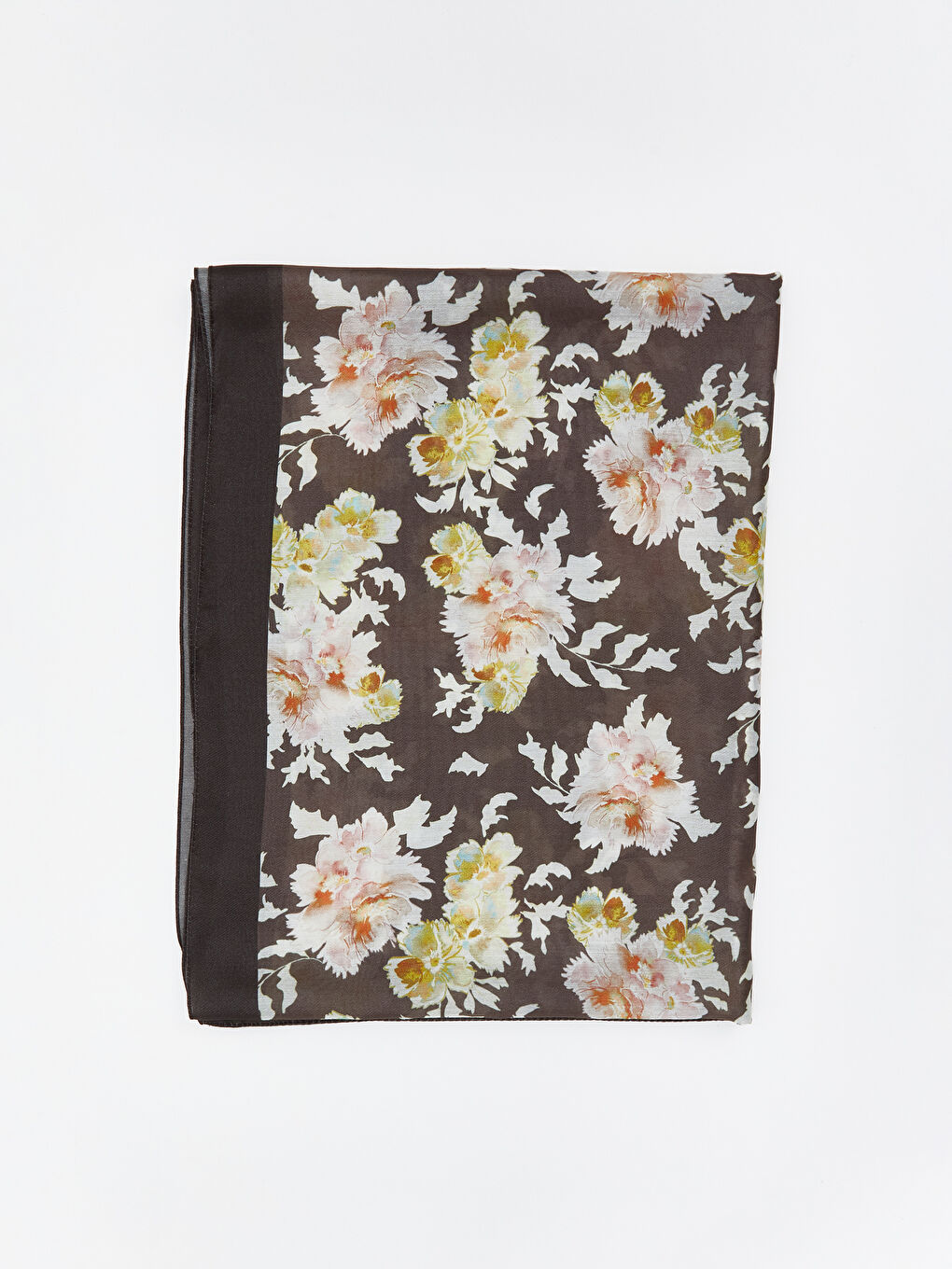 Kahverengi Desenli Kadın Şal-1