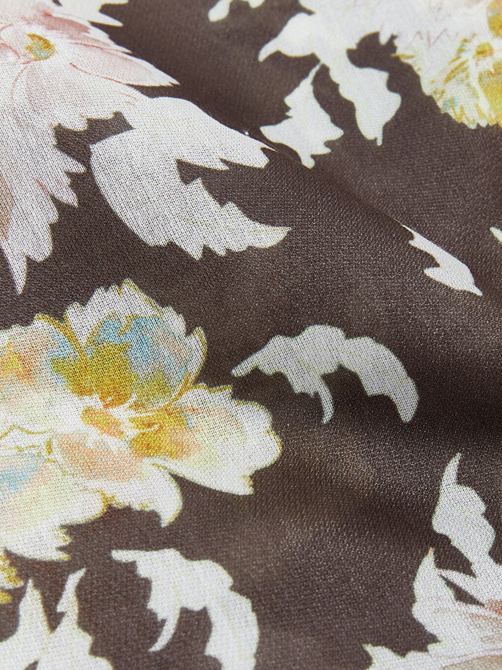 Kahverengi Desenli Kadın Şal-2