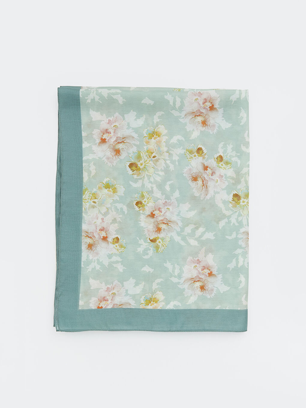 Yeşil Desenli Kadın Şal-1