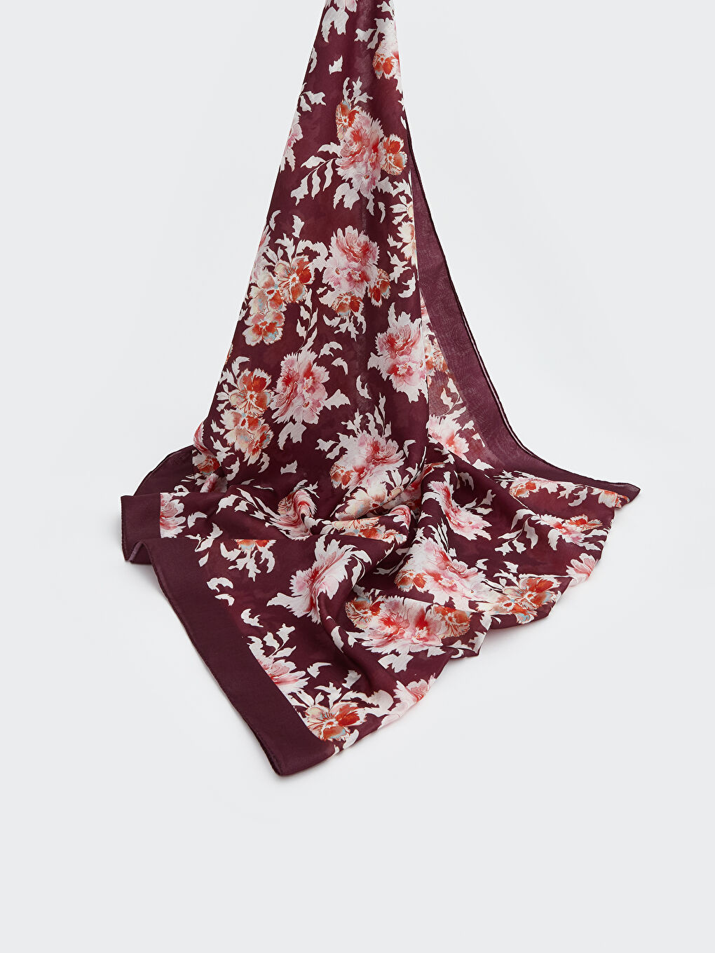 Mürdüm Desenli Kadın Şal