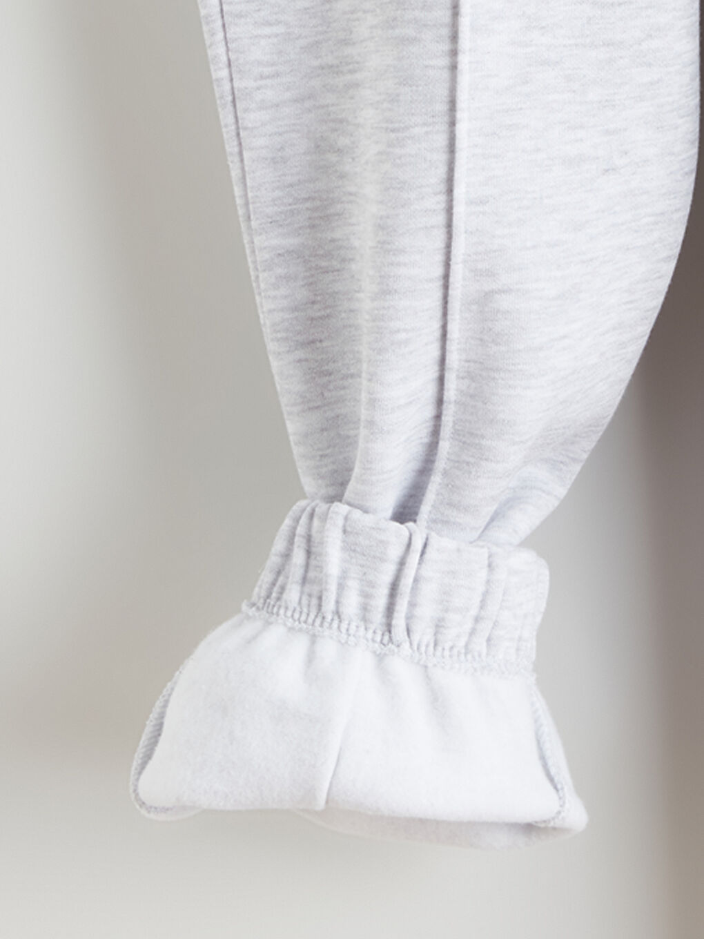 Gri Beli Lastikli Kadın Kalın Jogger Eşofman Altı-1