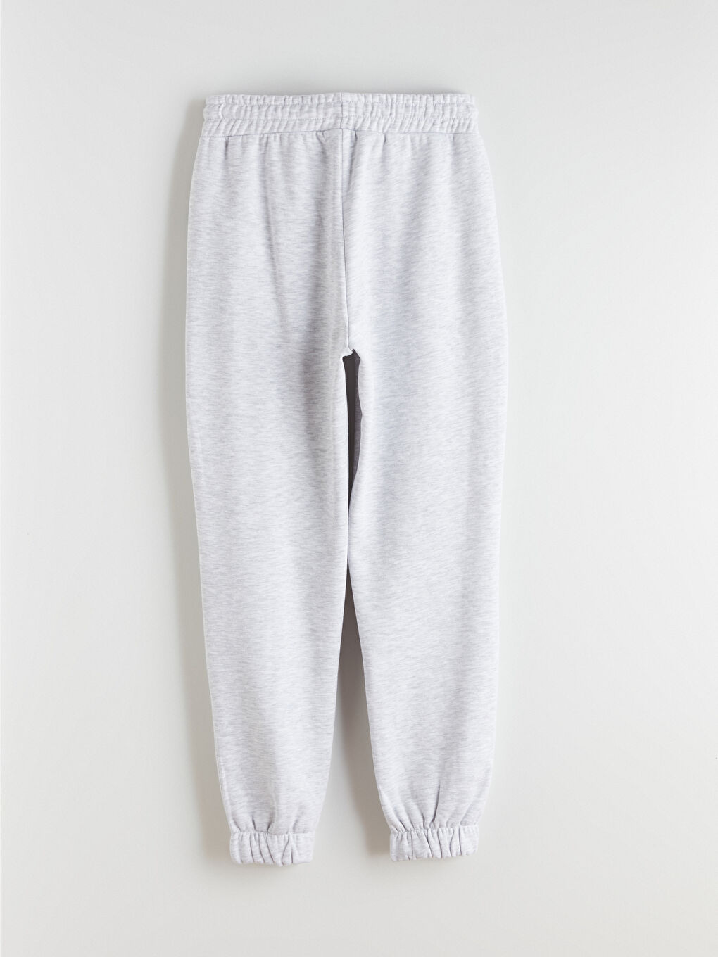 Gri Beli Lastikli Kadın Kalın Jogger Eşofman Altı-2