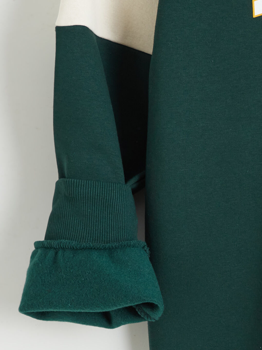 Yeşil Bisiklet Yaka Nfl Baskılı Erkek Kalın Sweatshirt-5