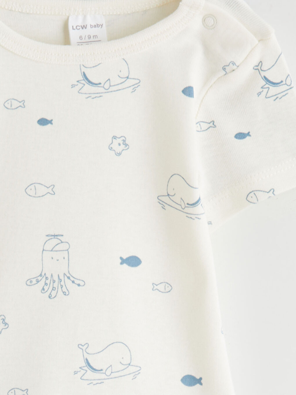 Ekru Kısa Kollu Erkek Bebek Çıtçıtlı Body 2'li-4