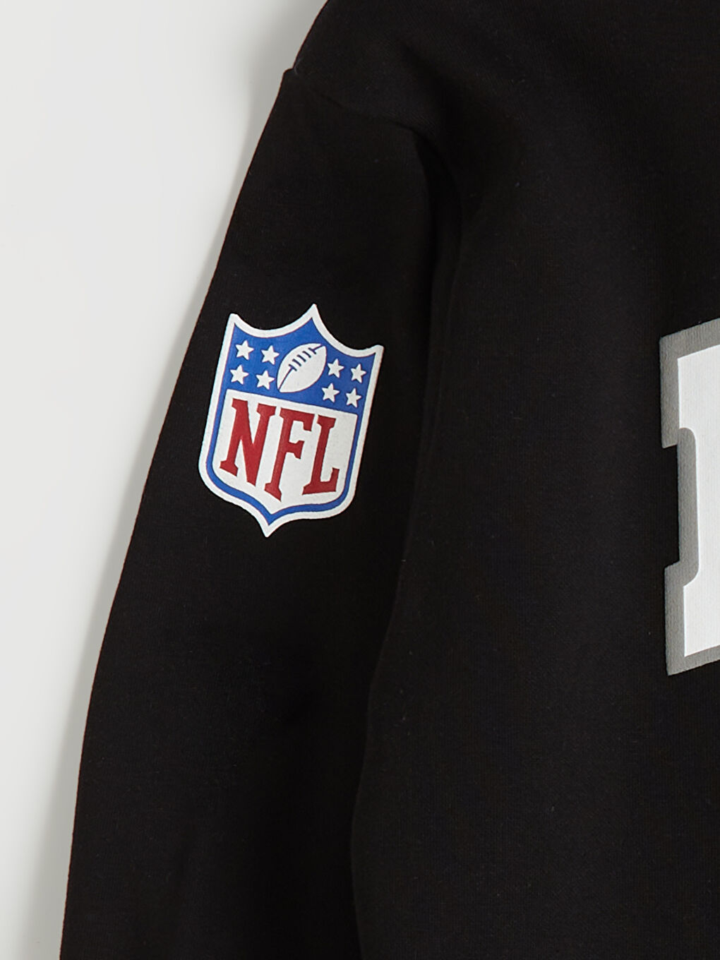 Siyah Bisiklet Yaka Baskılı Erkek Kalın Sweatshirt-6