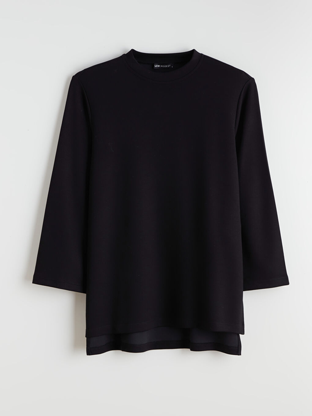 Siyah Bisiklet Yaka Oversize Kadın Sweatshirt Tunik-4