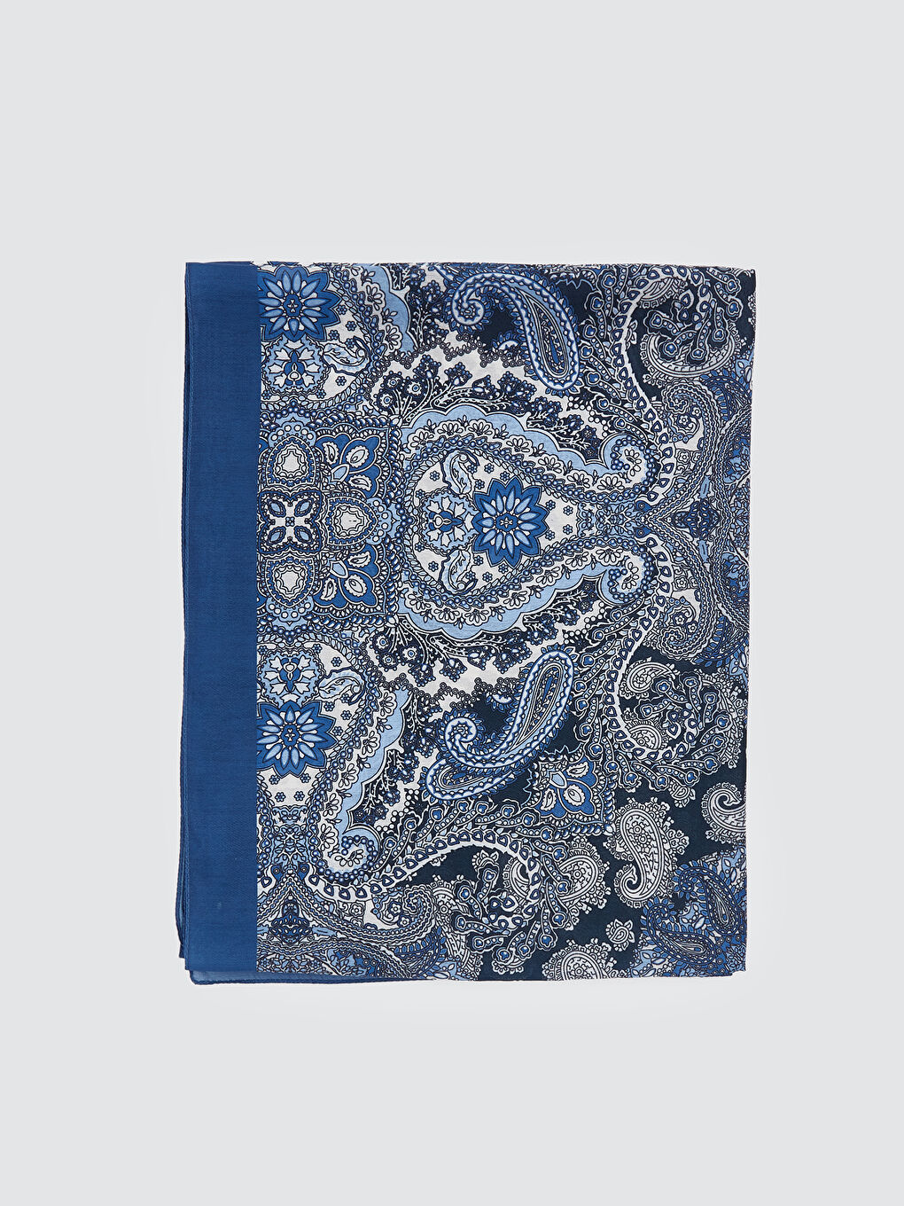 Lacivert Desenli Kadın Şal-1