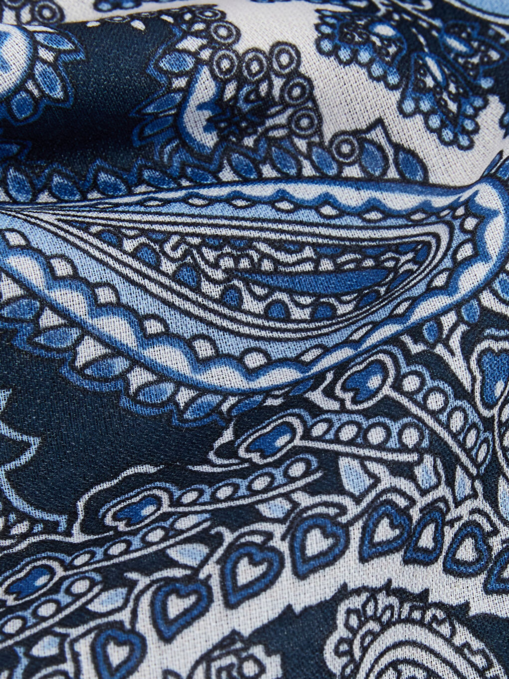 Lacivert Desenli Kadın Şal-2