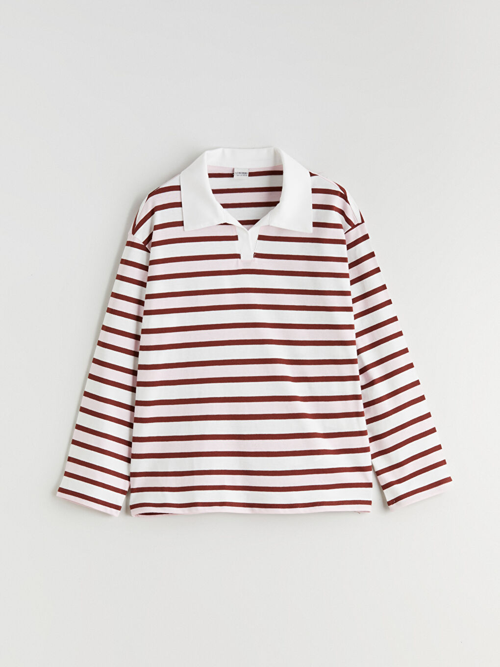 Polo Collar Striped Girls' T-Shirt