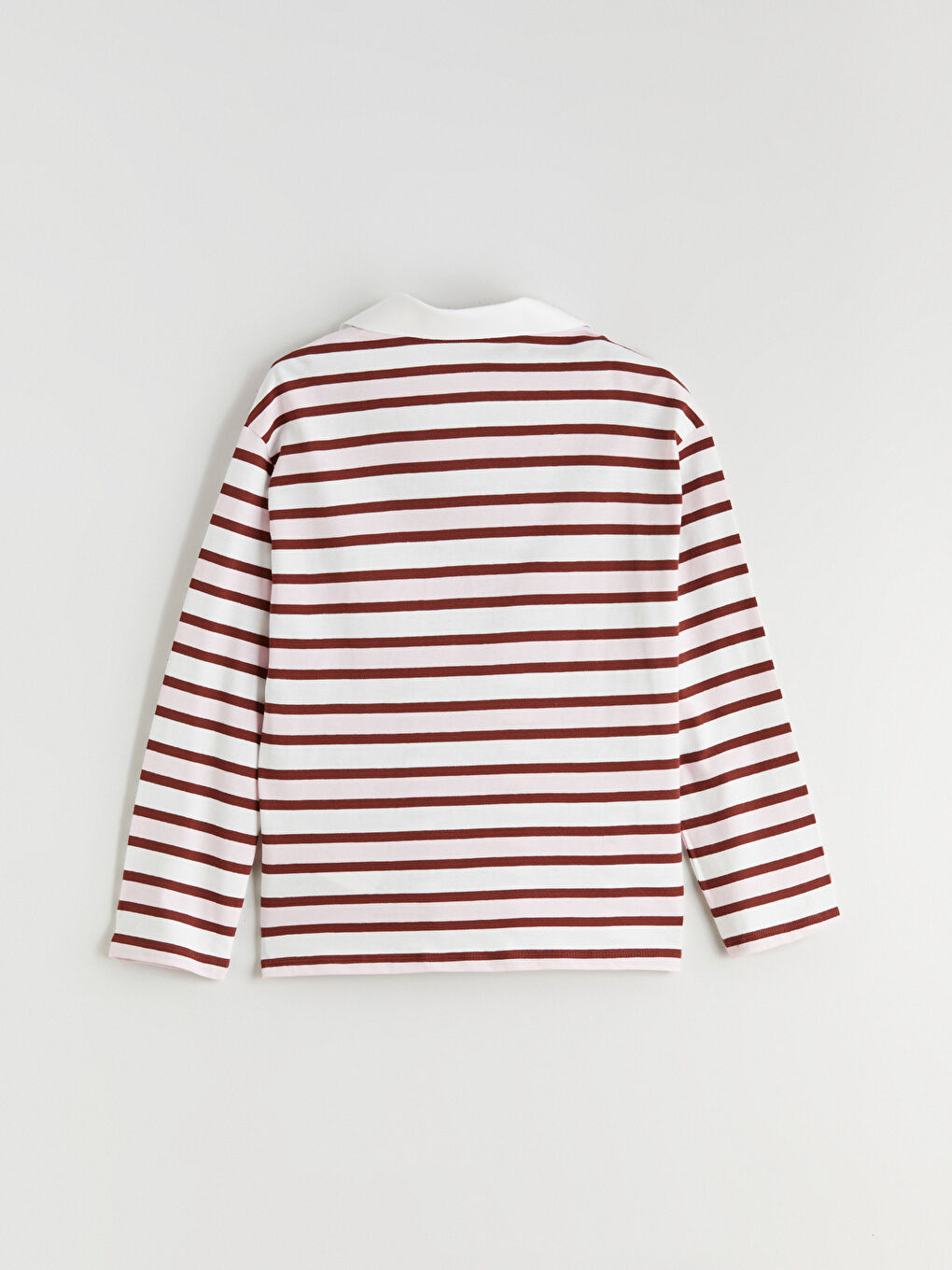 Polo Collar Striped Girls' T-Shirt-2