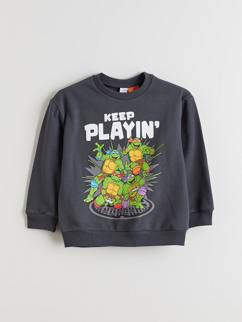 Antrasit Ninja Kaplumbağalar Lisanslı Erkek Çocuk Sweatshirt