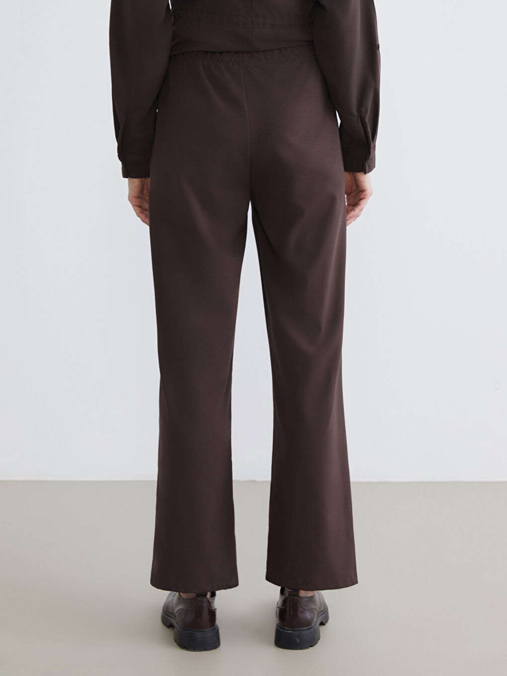 Elastic Waist Wide Leg Women's Trousers-3