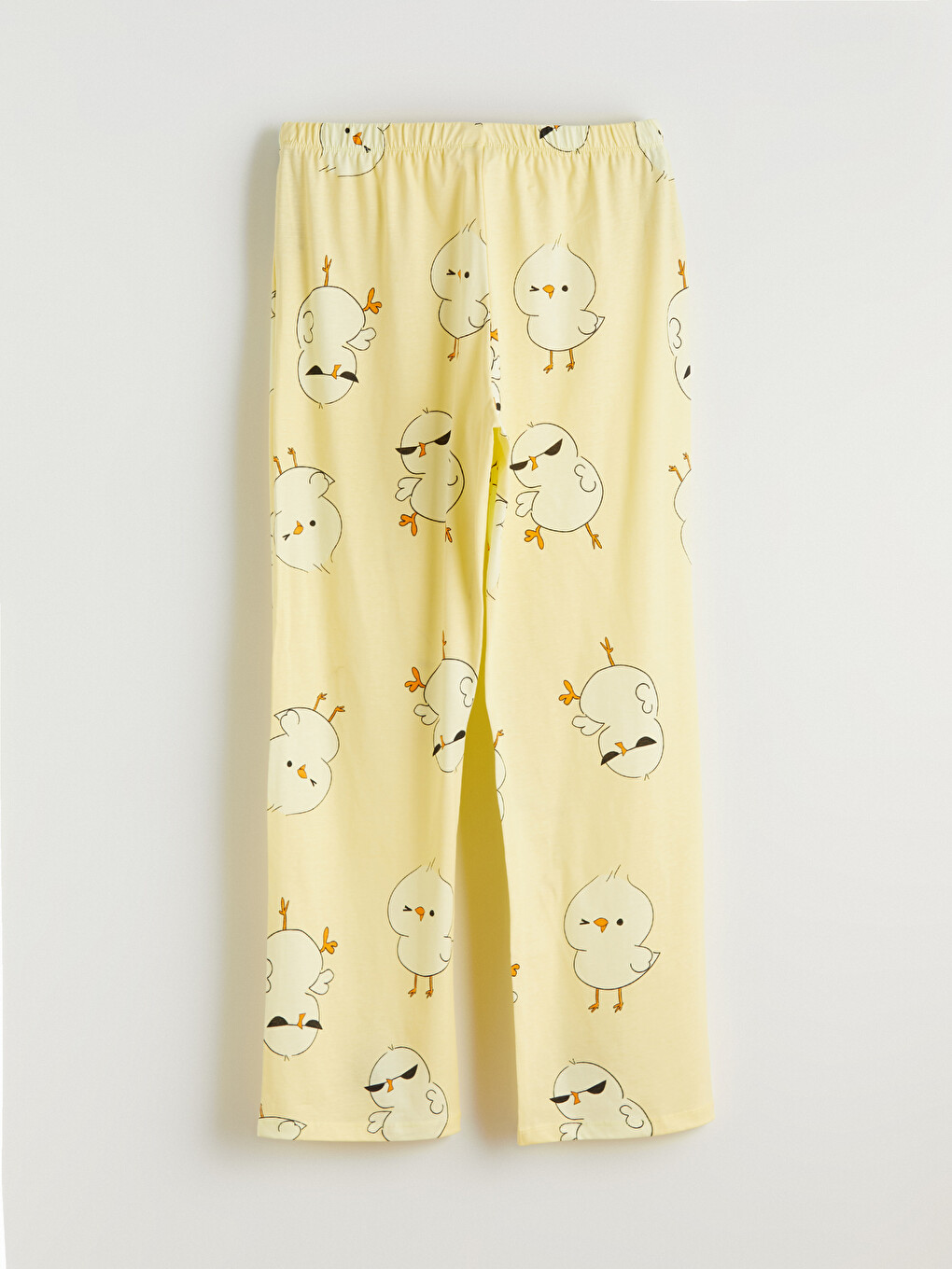 Sarı Beli Lastikli Civciv Baskılı Kadın Pijama Altı-1