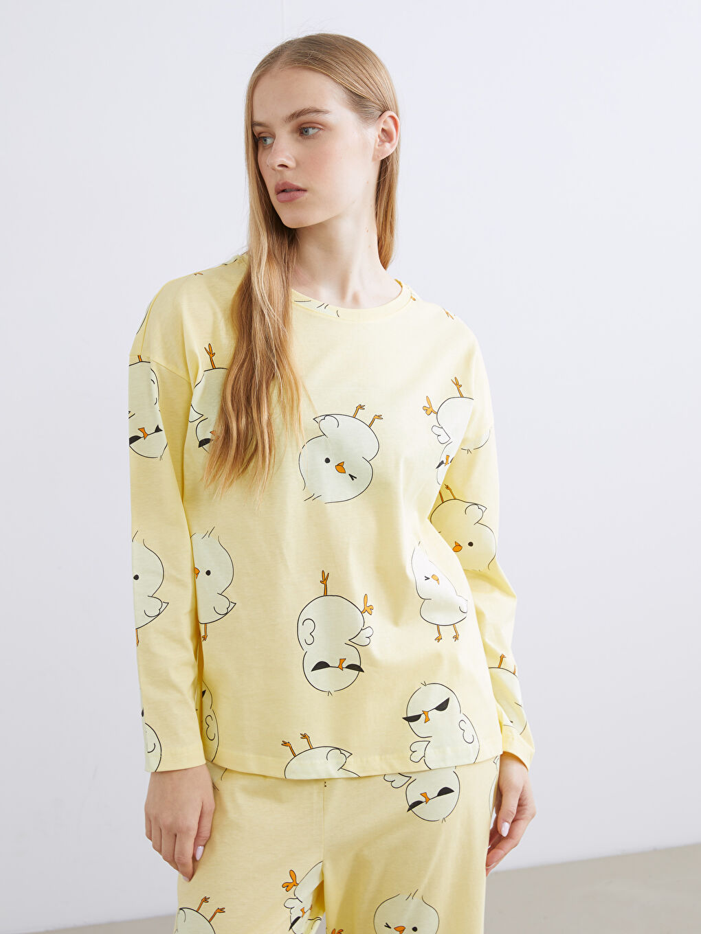 Crew Neck Printed Women's Pyjama Set-1
