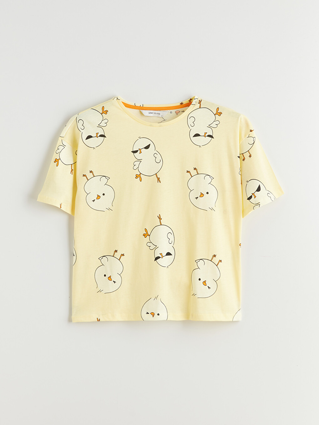 Sarı Civciv Baskılı Kadın Pijama Üstü