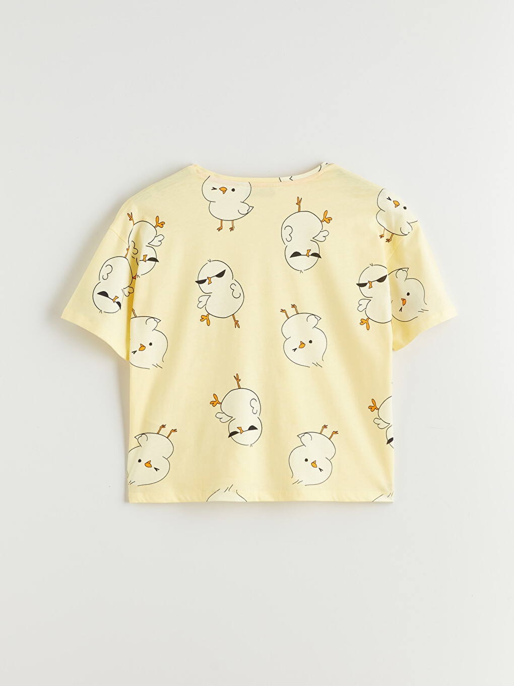 Sarı Civciv Baskılı Kadın Pijama Üstü-1