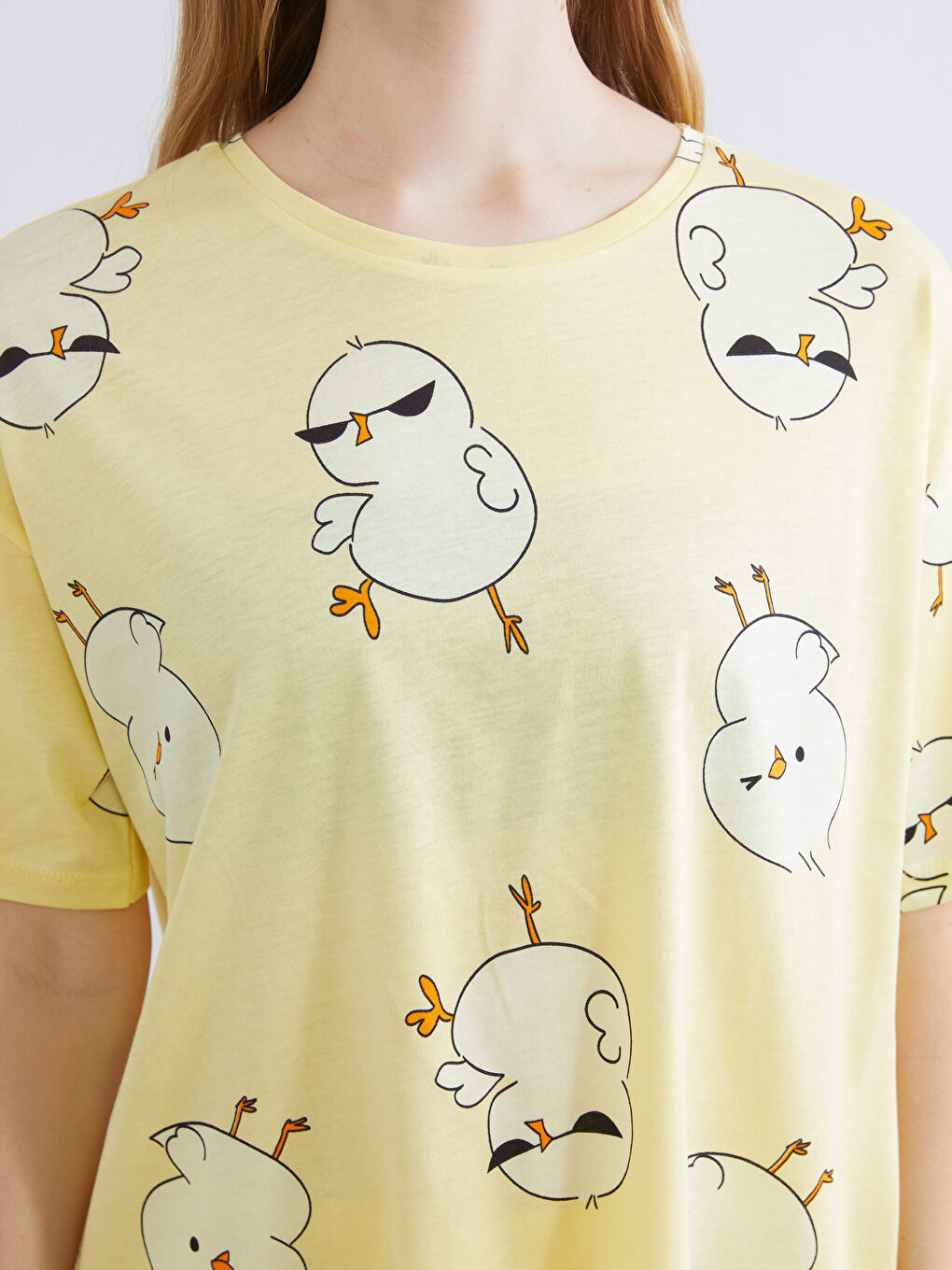 Пижамный комплект с круглым вырезом и узором для женщин-2