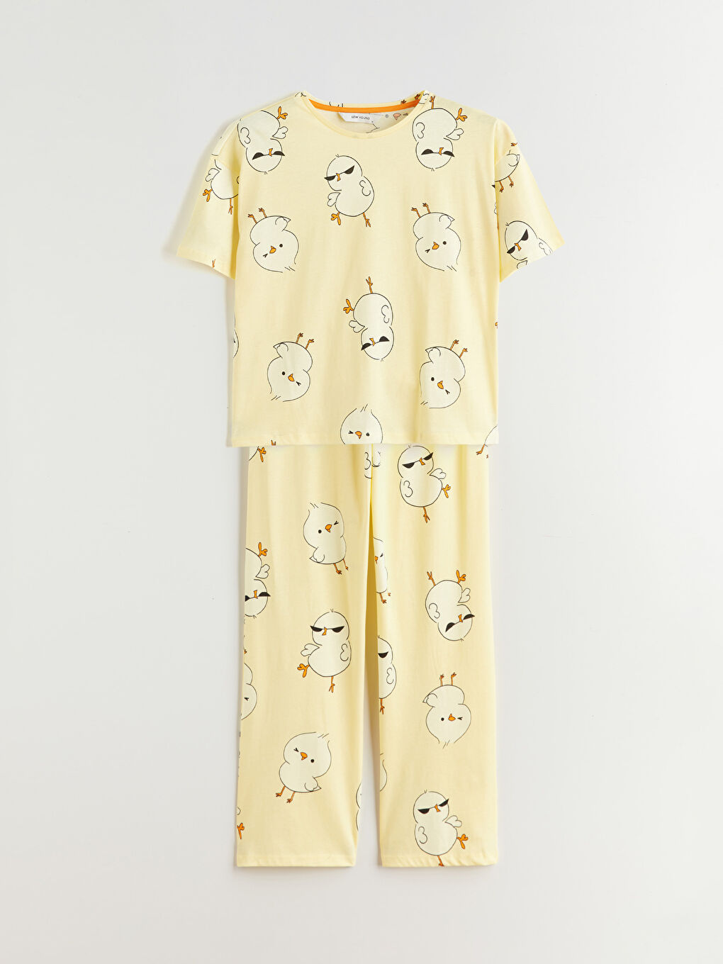 Пижамный комплект с круглым вырезом и узором для женщин-4