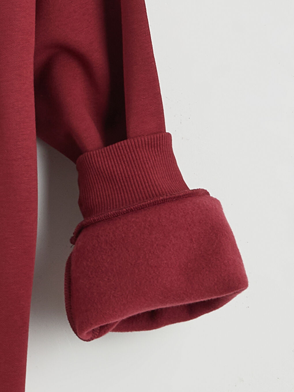 Bordo Snoopy Baskılı Oversize Kadın Kalın Sweatshirt-6