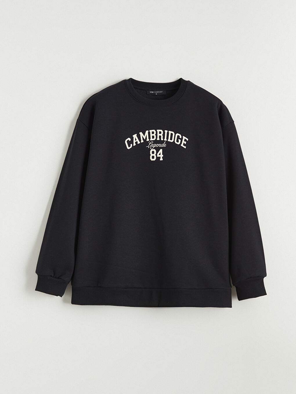 Siyah Cambridge Baskılı Oversize Kadın Sweatshirt-4