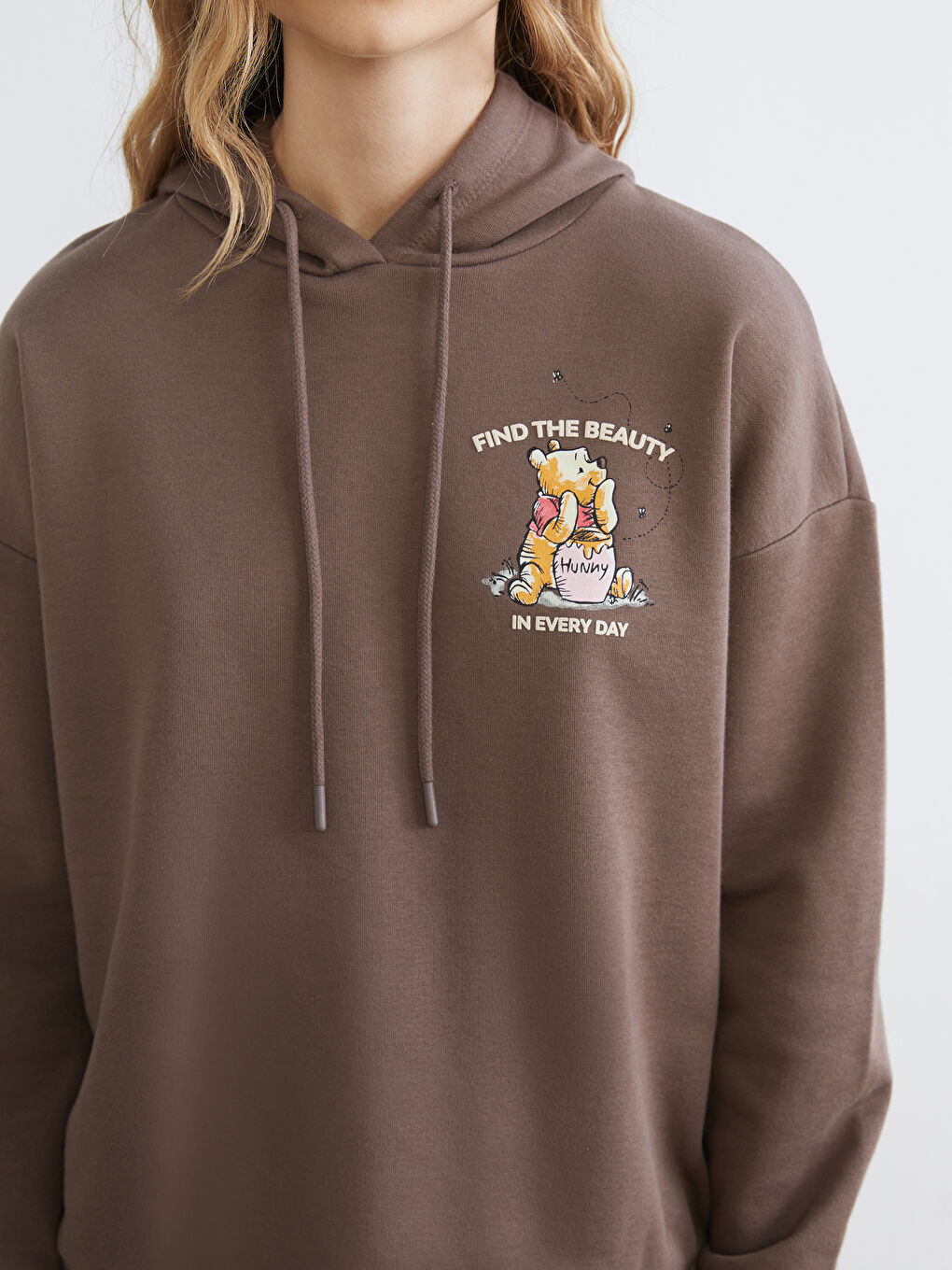 هودي ضخيم زنانه سايز بزرگ شکلاتي XSIDE