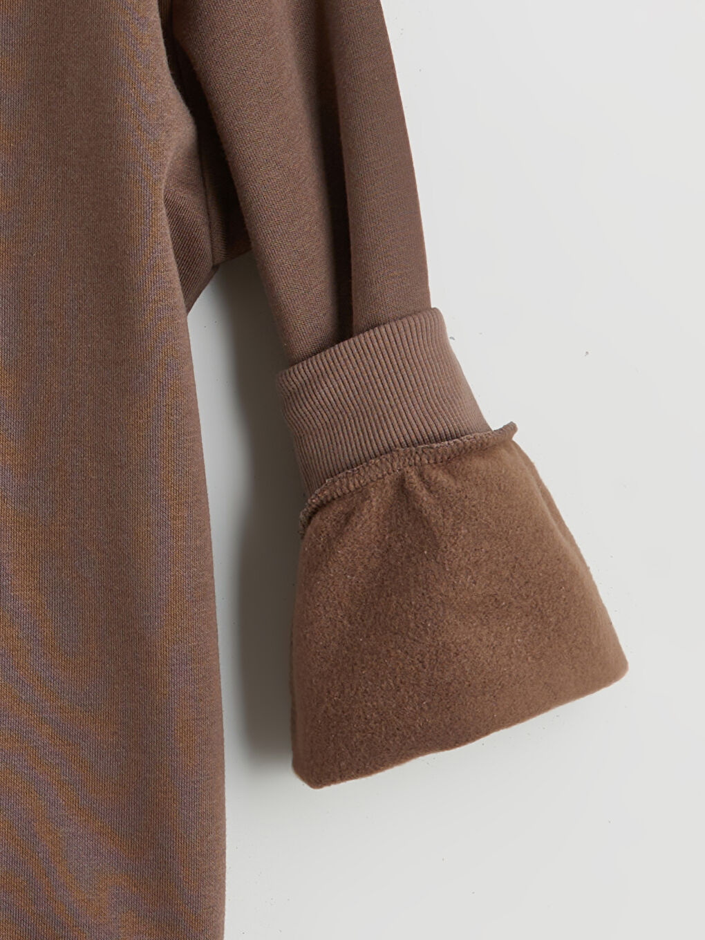 Kahverengi Winnie the Pooh Baskılı Kadın Kalın Hoodie-5