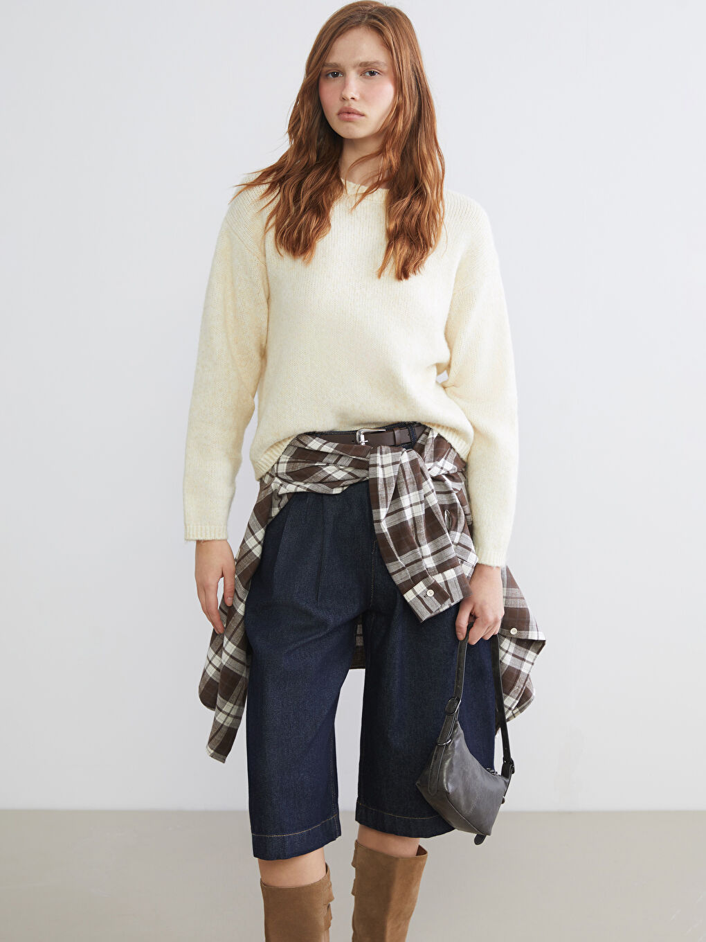 Crew Neck Oversize Women's Knitwear Sweater