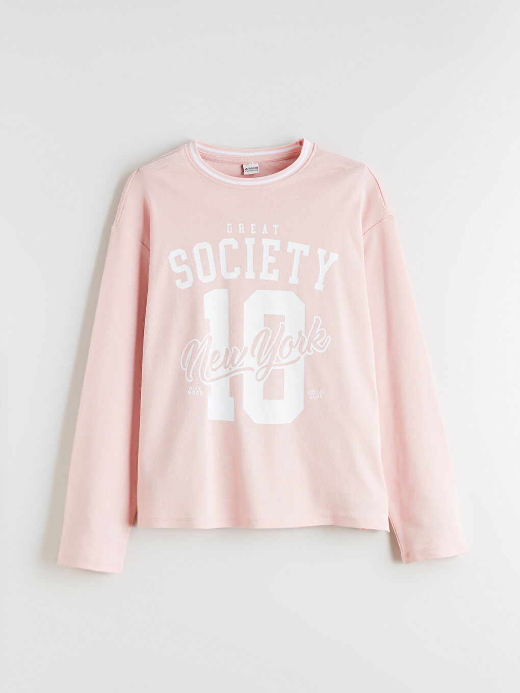 Crew Neck New York Printed Girls' T-Shirt