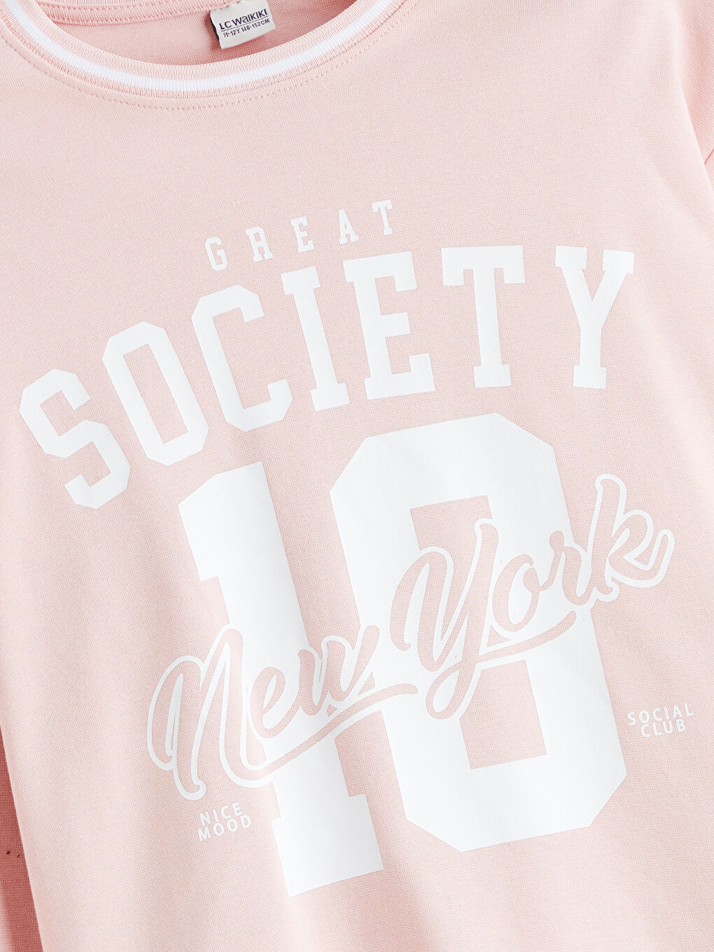 Crew Neck New York Printed Girls' T-Shirt-1