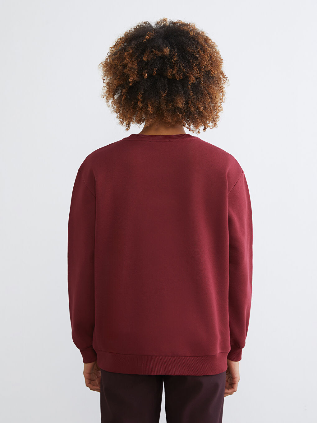 Bordo Hello Kitty Baskılı Kadın Kalın Sweatshirt-3