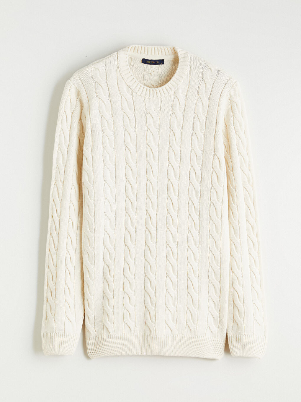 Crew Neck Long Sleeve Men's Tricot Sweater-4