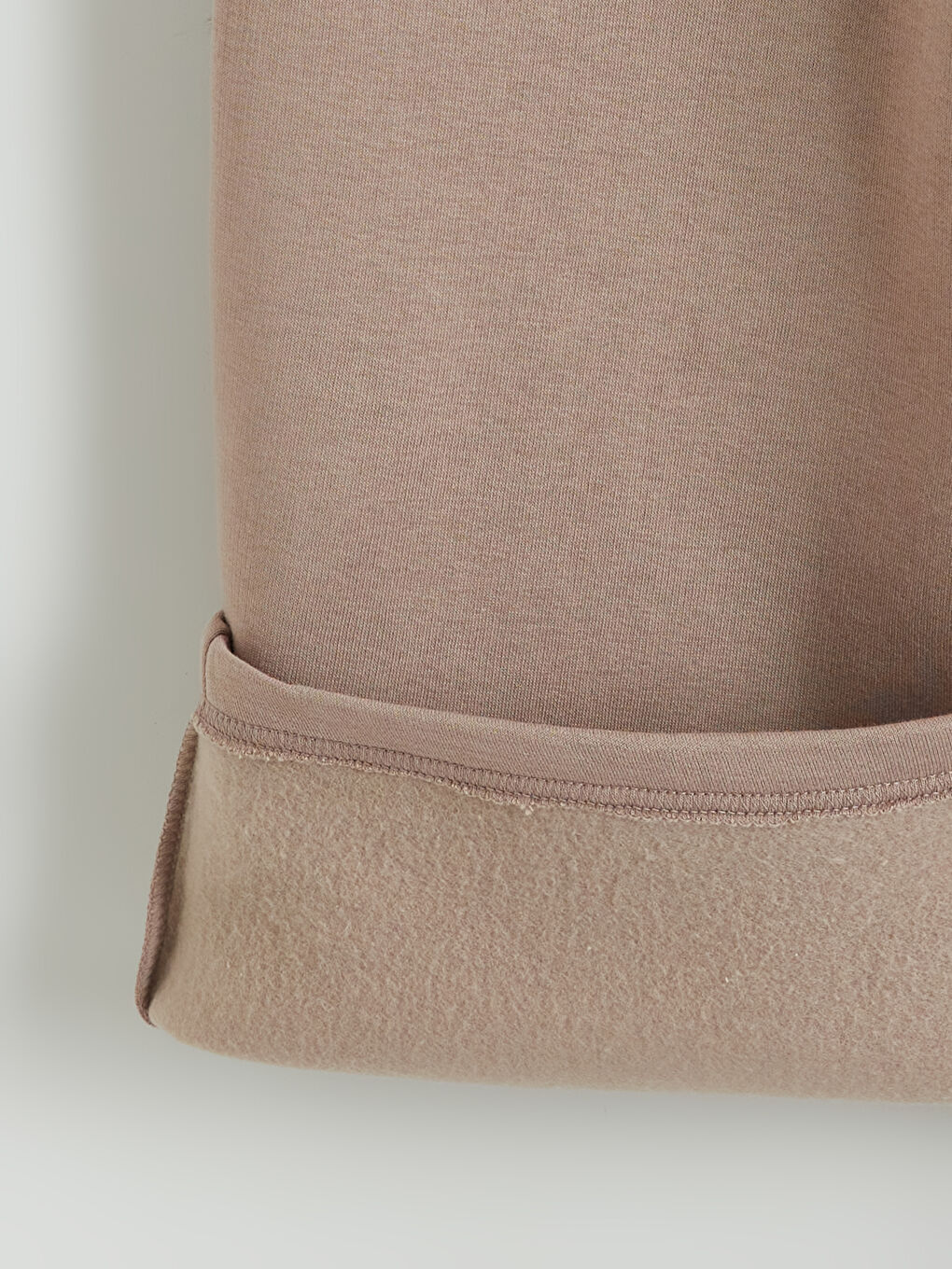 Kahverengi Beli Lastikli Geniş Paça Kadın Kalın Eşofman Altı-5