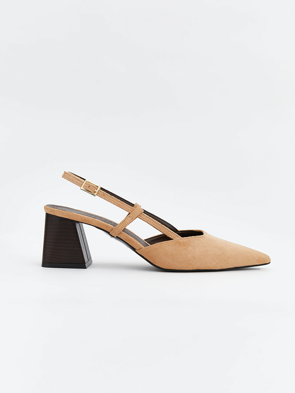 Bej Sivri Burun Kadın Topuklu Ayakkabı-2