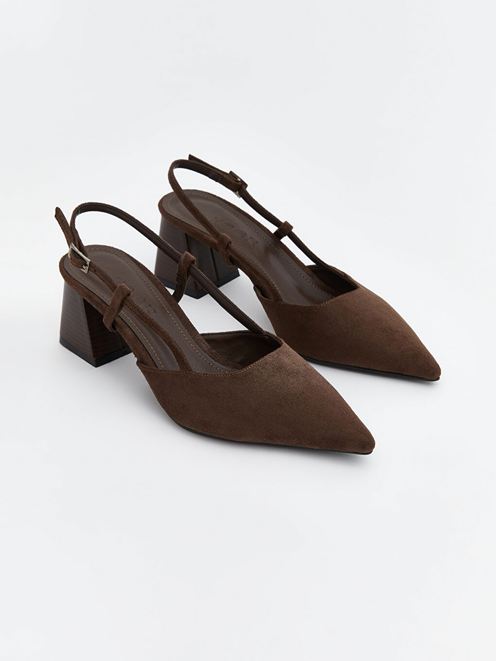Kahverengi Sivri Burun Kadın Topuklu Ayakkabı