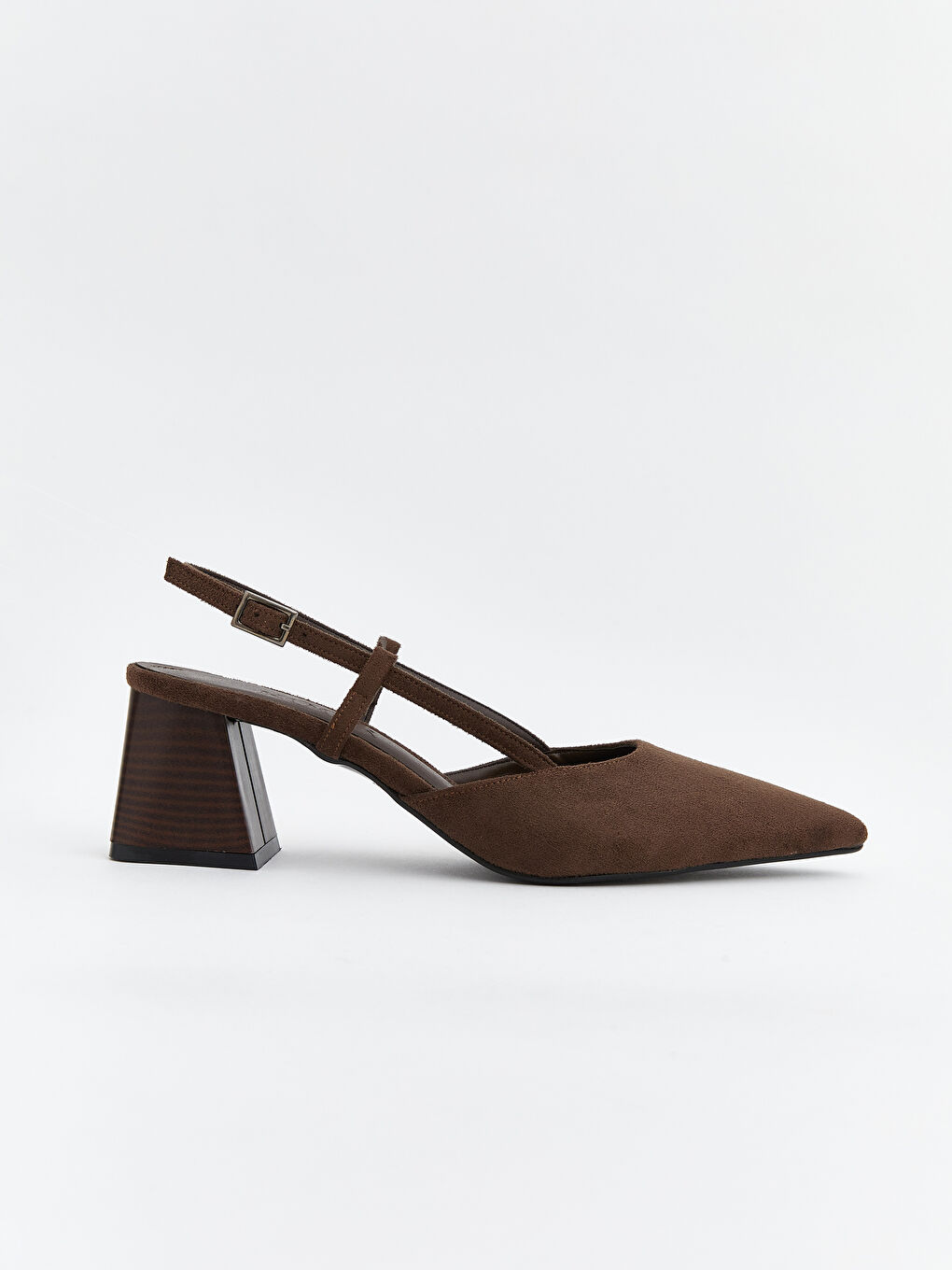 Kahverengi Sivri Burun Kadın Topuklu Ayakkabı-2