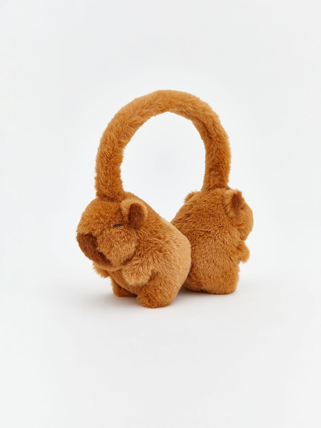 Kahverengi Hayvan Figürlü Pelüş Erkek Çocuk Kulaklık-1